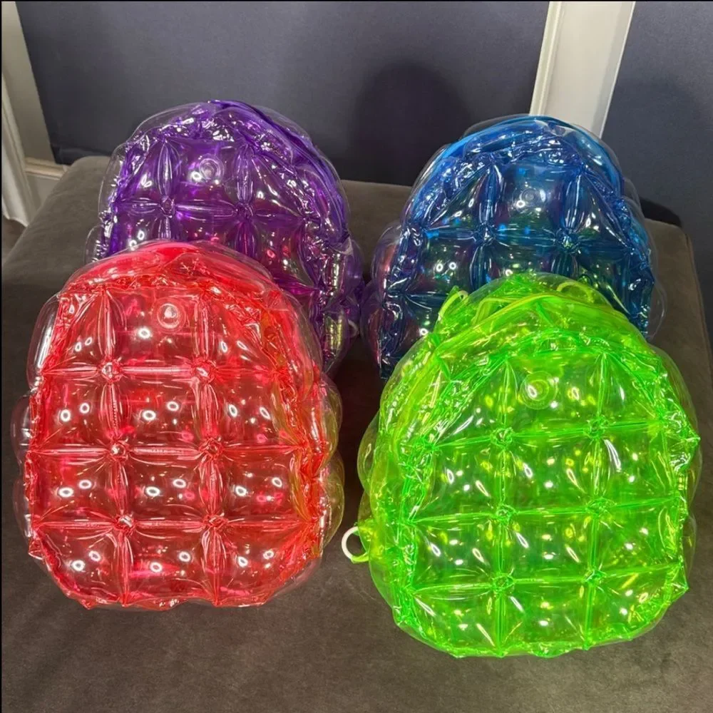 Red Inflatable Bubble Backpack Zipper Closure One Size NEW